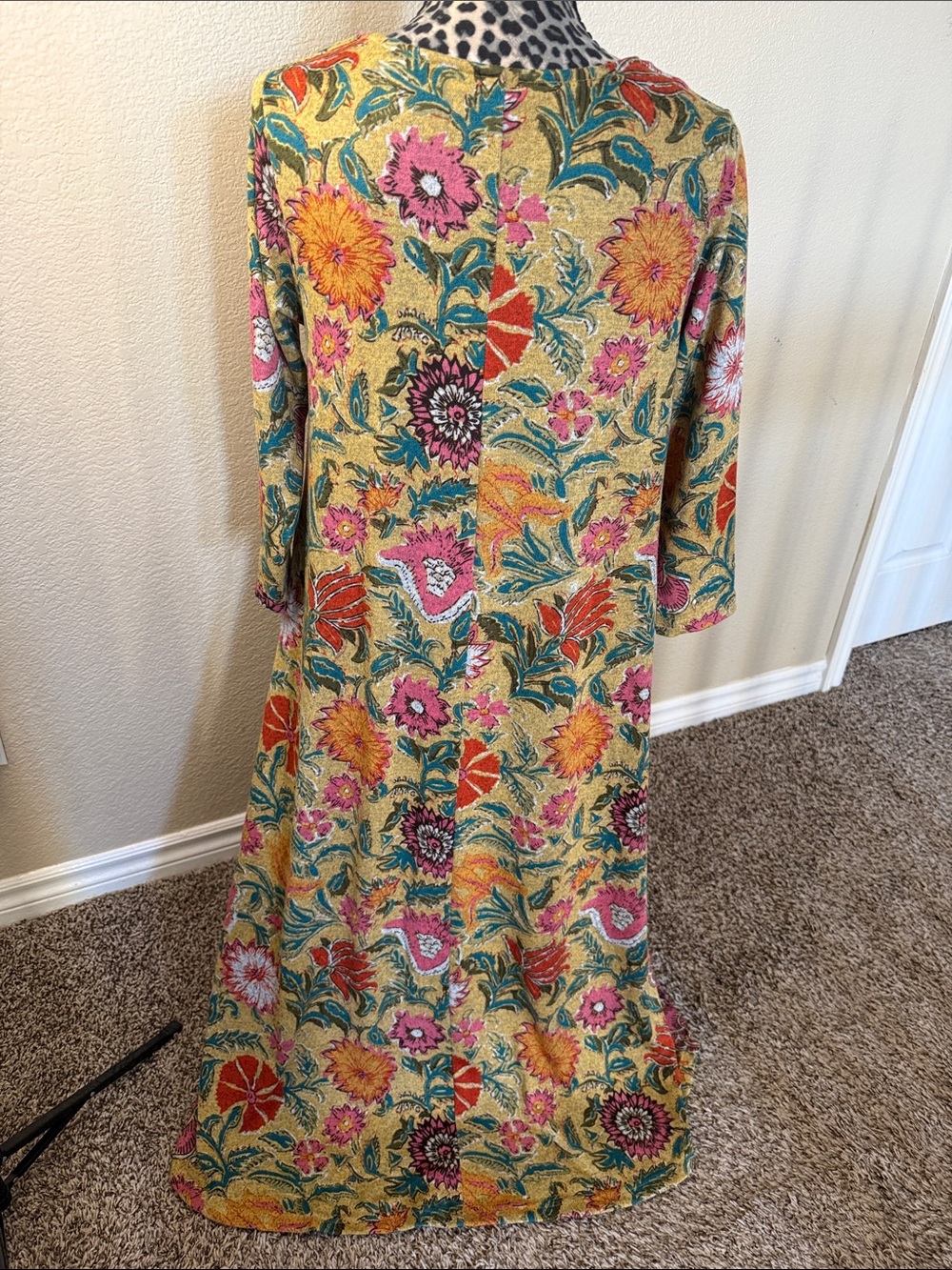 NATURAL LIFE Yellow Floral Maxi Dress with Pink & Green Accents - Picture 4 of 5
